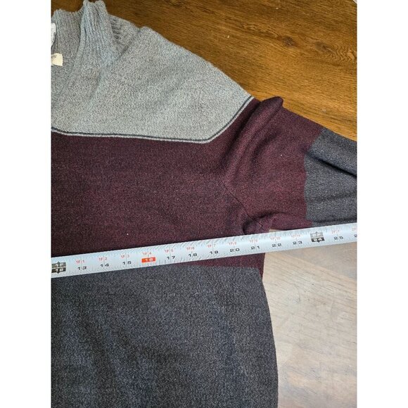 Dockers Mens Colorblock Acrylic Half-Zip Sweater L/G Gray/Burgundy - Picture 6 of 10